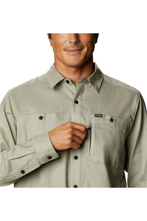 COLUMBIA CLARKWALL  ORGANIC COTTON RIPSTOP LS verde