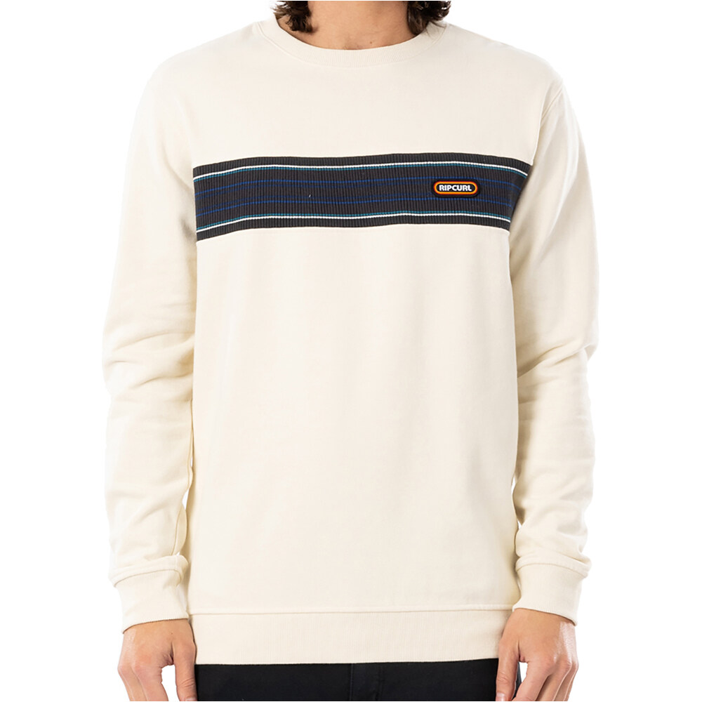 Rip Curl sudadera hombre Rip Curl SURF REVIVAL STRIPE  CREW vista frontal Rip Curl sudadera hombre Rip Curl SURF REVIVAL STRIPE  CREW vista frontal