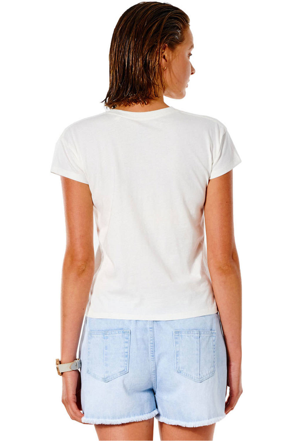 Rip Curl camiseta manga corta mujer Rip Curl TWIN FIN REVIVAL CROP TEE vista trasera Rip Curl camiseta manga corta mujer Rip Curl TWIN FIN REVIVAL CROP TEE vista trasera
