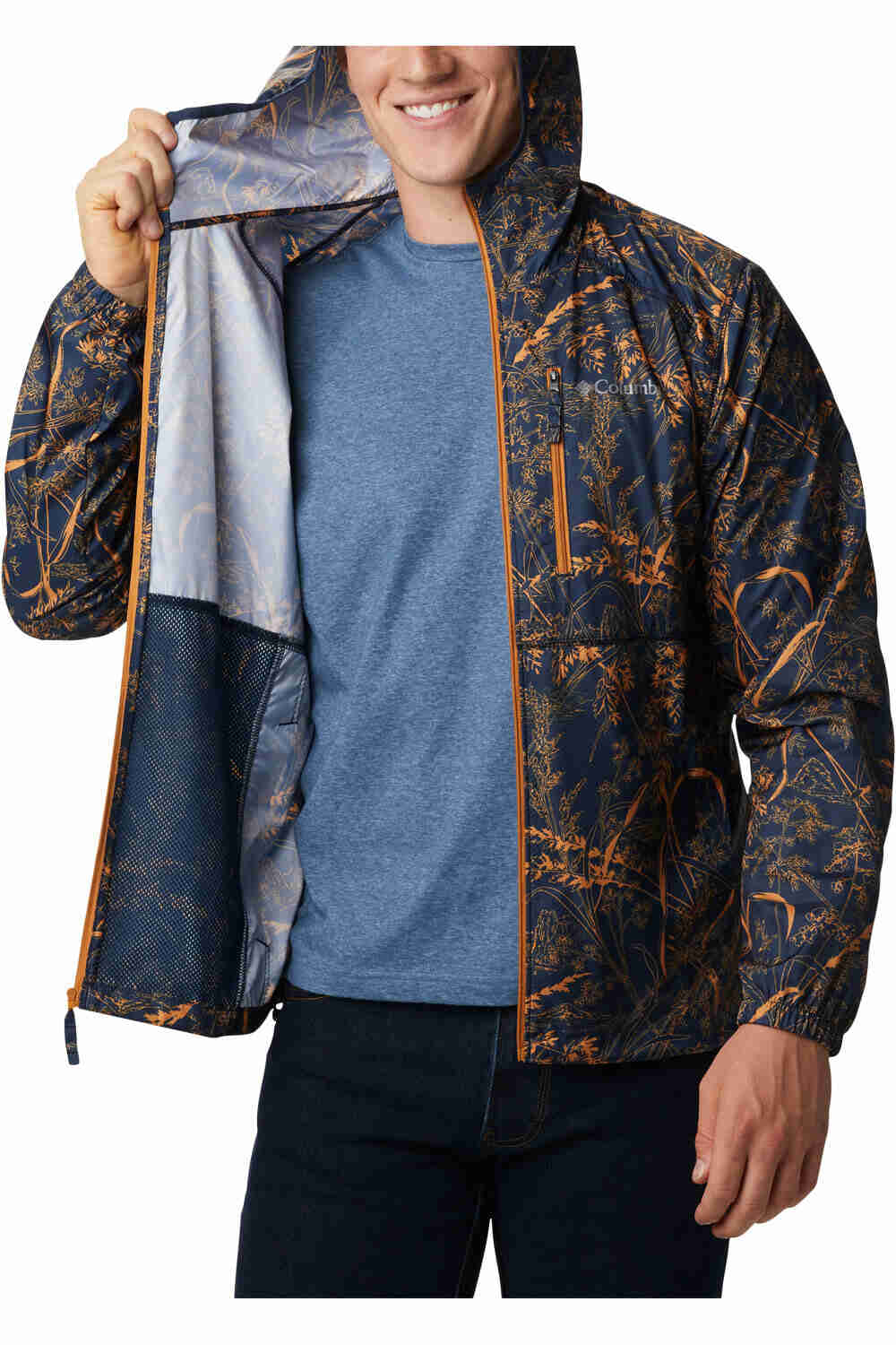 Columbia chaqueta softshell hombre Columbia Flash Forward Windbreaker Print vista trasera Columbia chaqueta softshell hombre Columbia Flash Forward Windbreaker Print vista trasera