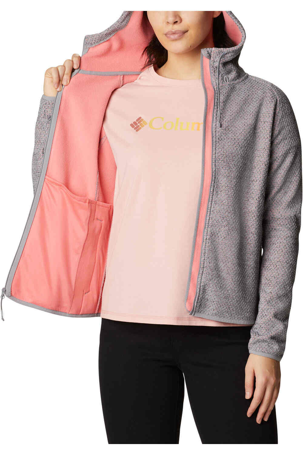 Columbia forro polar mujer Columbia Pacific Point Full Zip Hoodie vista trasera Columbia forro polar mujer Columbia Pacific Point Full Zip Hoodie vista trasera