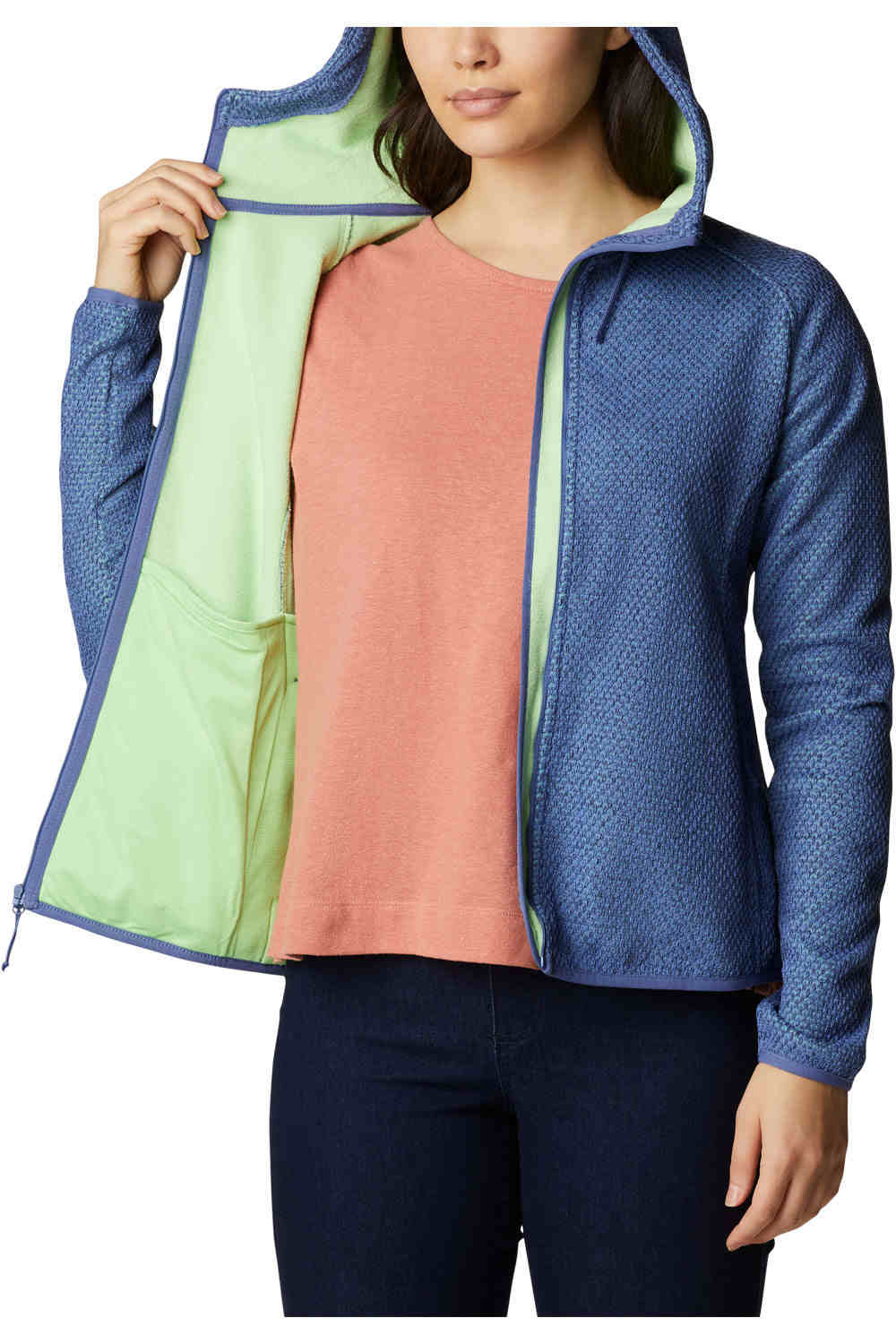 Columbia forro polar mujer Columbia Pacific Point Full Zip Hoodie vista trasera Columbia forro polar mujer Columbia Pacific Point Full Zip Hoodie vista trasera