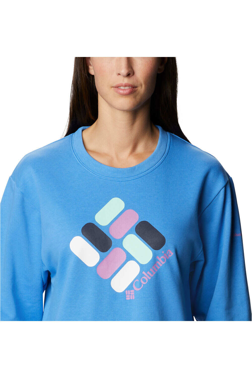 Columbia Sudaderas Montaña Mujer Columbia Columbia Logo  French Terry Crew vista frontal Columbia Sudaderas Montaña Mujer Columbia Columbia Logo  French Terry Crew vista frontal