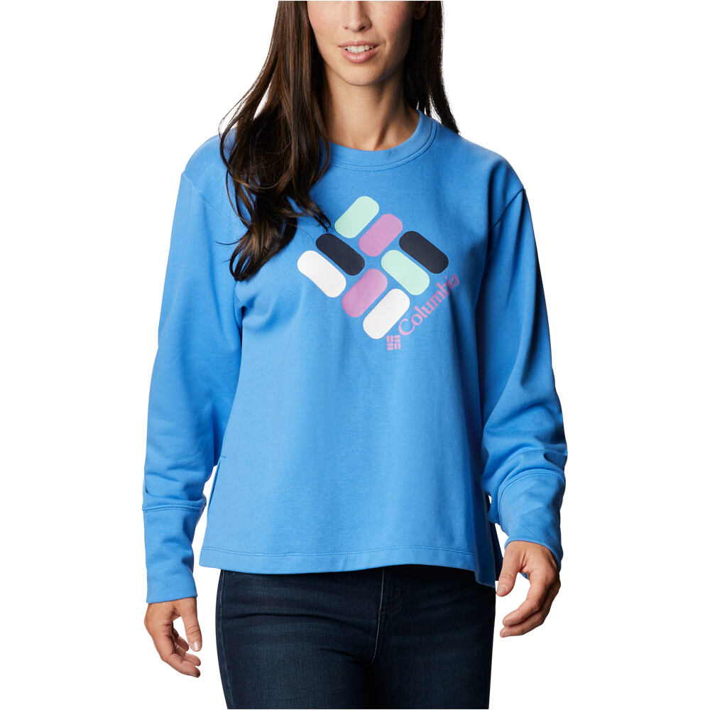 Columbia Sudaderas Montaña Mujer Columbia Columbia Logo French Terry Crew vista trasera Columbia Sudaderas Montaña Mujer Columbia Columbia Logo French Terry Crew vista trasera