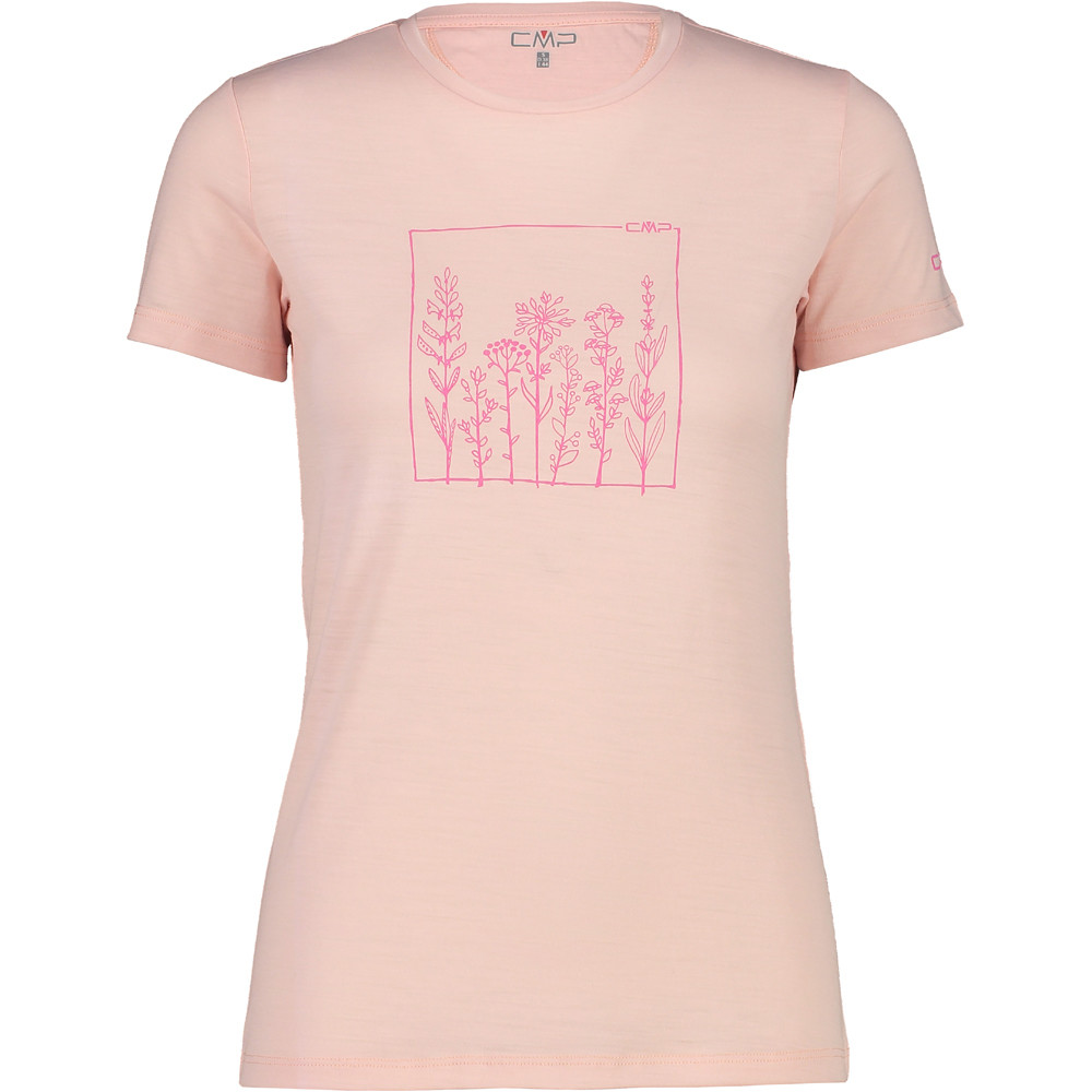 Cmp camiseta montaña manga corta mujer Cmp WOMAN T-SHIRT vista frontal Cmp camiseta montaña manga corta mujer Cmp WOMAN T-SHIRT vista frontal