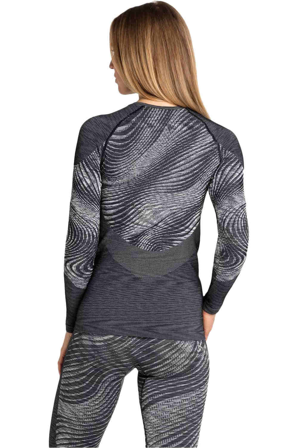 Odlo camiseta térmica manga larga mujer BL TOP Crew neck l/s BLACKCOMB ECO vista trasera Odlo camiseta térmica manga larga mujer BL TOP Crew neck l/s BLACKCOMB ECO vista trasera