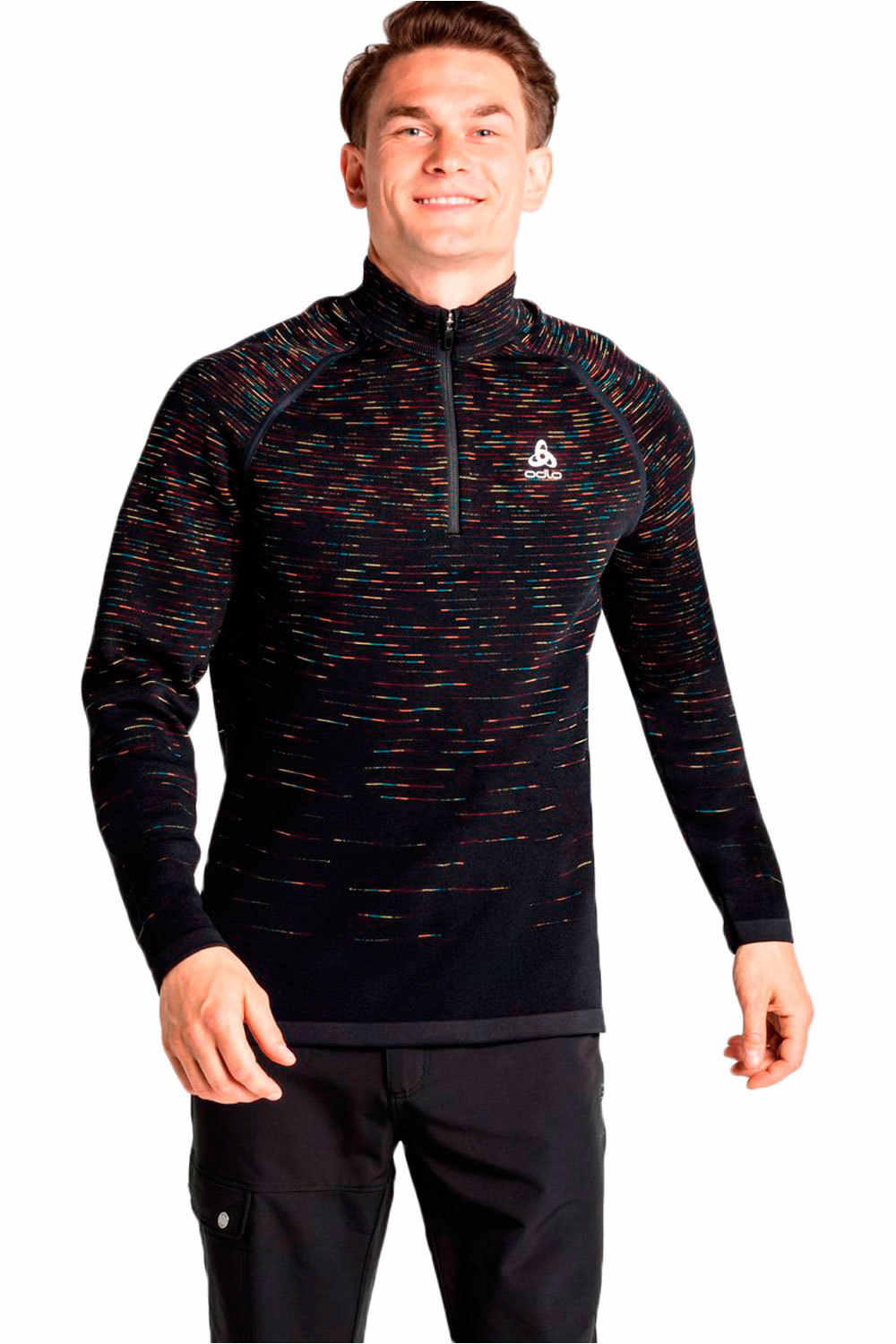 Odlo forro polar hombre Midlayer 1/2 zip BLACKCOMB vista frontal Odlo forro polar hombre Midlayer 1/2 zip BLACKCOMB vista frontal