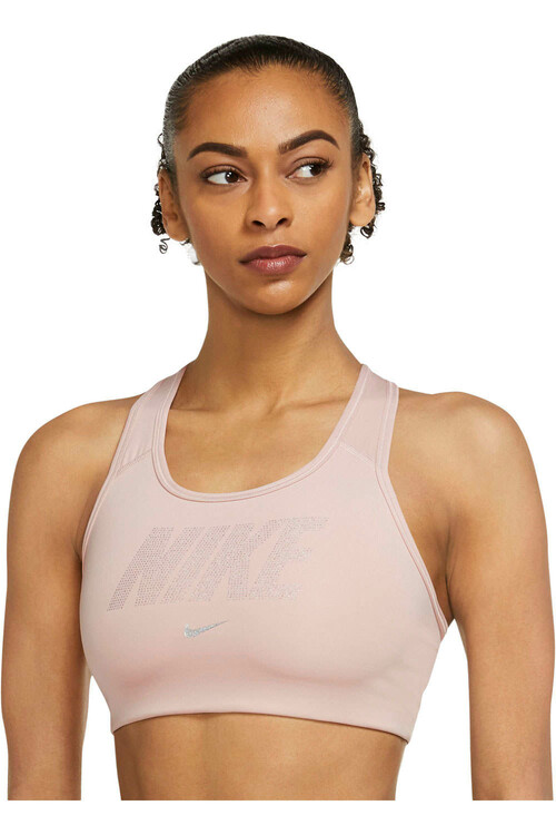 NIKE W NK DF SWSH MTLC GX BRA rosa