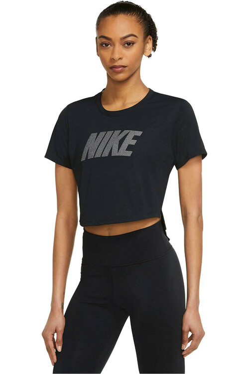 NIKE W NK ONE DF HBR SS STD CRP negro