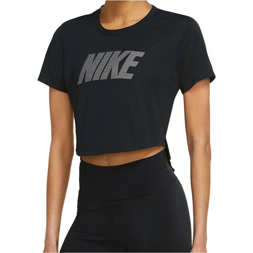 NIKE W NK ONE DF HBR SS STD CRP negro