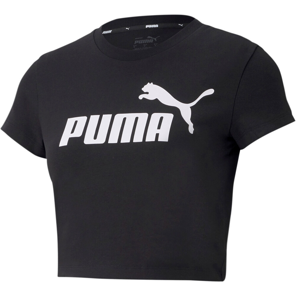 Puma camiseta manga corta mujer Puma ESS Slim Logo Tee vista frontal Puma camiseta manga corta mujer Puma ESS Slim Logo Tee vista frontal