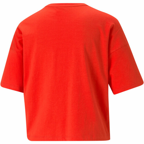 PUMA ESS CROPPED LOGO TEE rojo