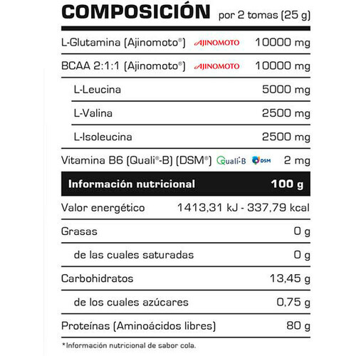 VITOBEST GLUTAMINE + BCAA 1000 G LIMON