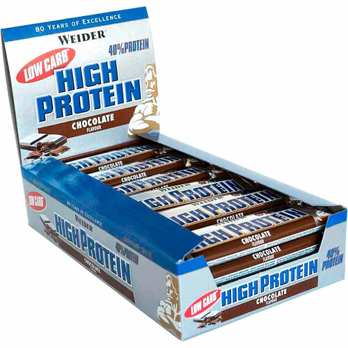 WEIDER CAJA 40% PROT. LOW CARB BAR CHOCOL 24UDS