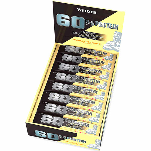 WEIDER CAJA 60% PROTEIN BAR VAINILLA-CARA 24UDS