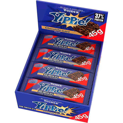 WEIDER CAJA YIPPIE BAR CHOCOLATE-LAVA 12UDS
