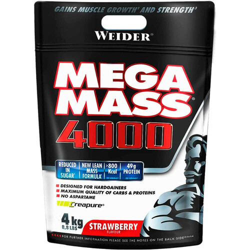 WEIDER MEGA MASS 4000 FRESA BAG NUEVA FORMU 4KG