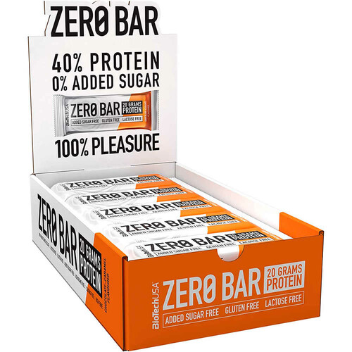 BIOTECHUSA CAJA ZERO BAR CHOCOLATE-CARAMEL 20*50G