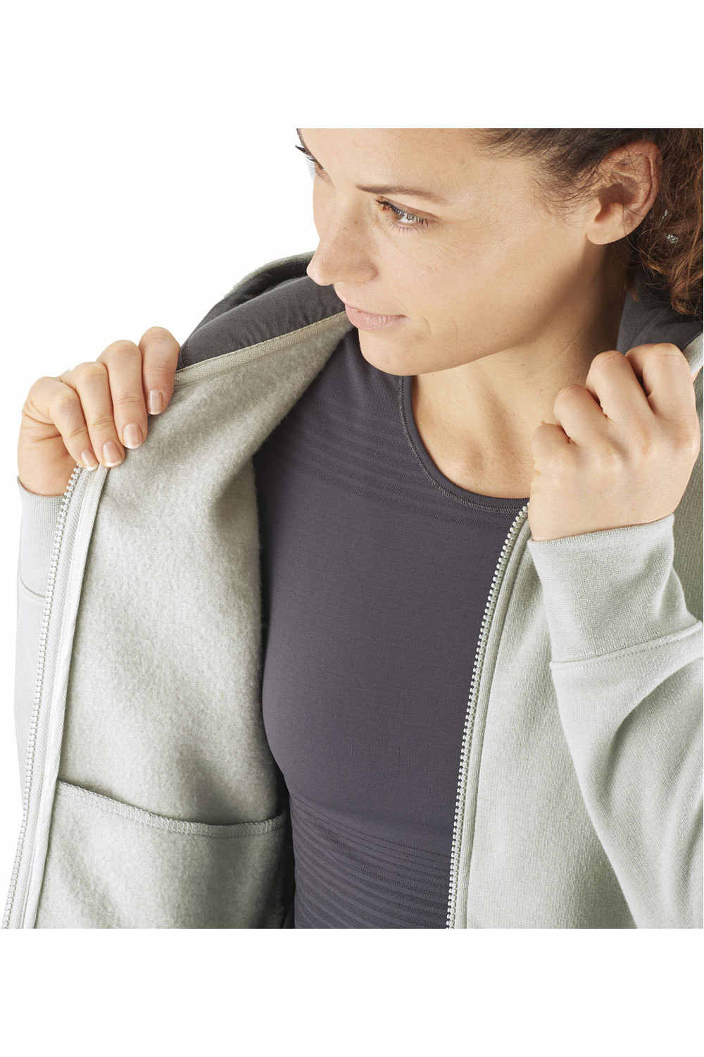 Salomon forro polar mujer Salomon SALOMON FZ HOODIE W vista detalle Salomon forro polar mujer Salomon SALOMON FZ HOODIE W vista detalle