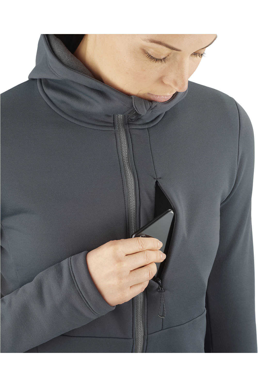 Salomon forro polar mujer Salomon SNTIAL XWARM HOODIE W vista detalle Salomon forro polar mujer Salomon SNTIAL XWARM HOODIE W vista detalle
