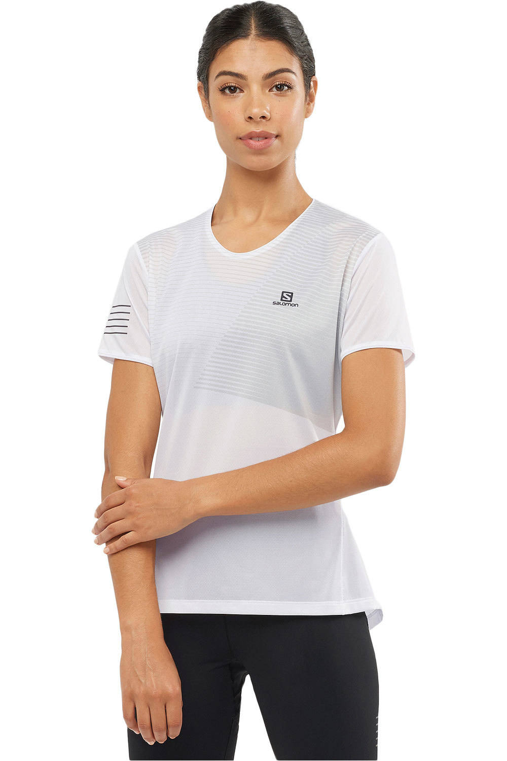 Salomon camiseta entrenamiento manga corta mujer Salomon SENSE TEE W vista frontal Salomon camiseta entrenamiento manga corta mujer Salomon SENSE TEE W vista frontal