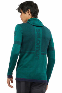 Salomon camisetas trail running manga larga hombre Salomon OUTSPEED WOOL HOODIE M vista trasera Salomon camisetas trail running manga larga hombre Salomon OUTSPEED WOOL HOODIE M vista trasera
