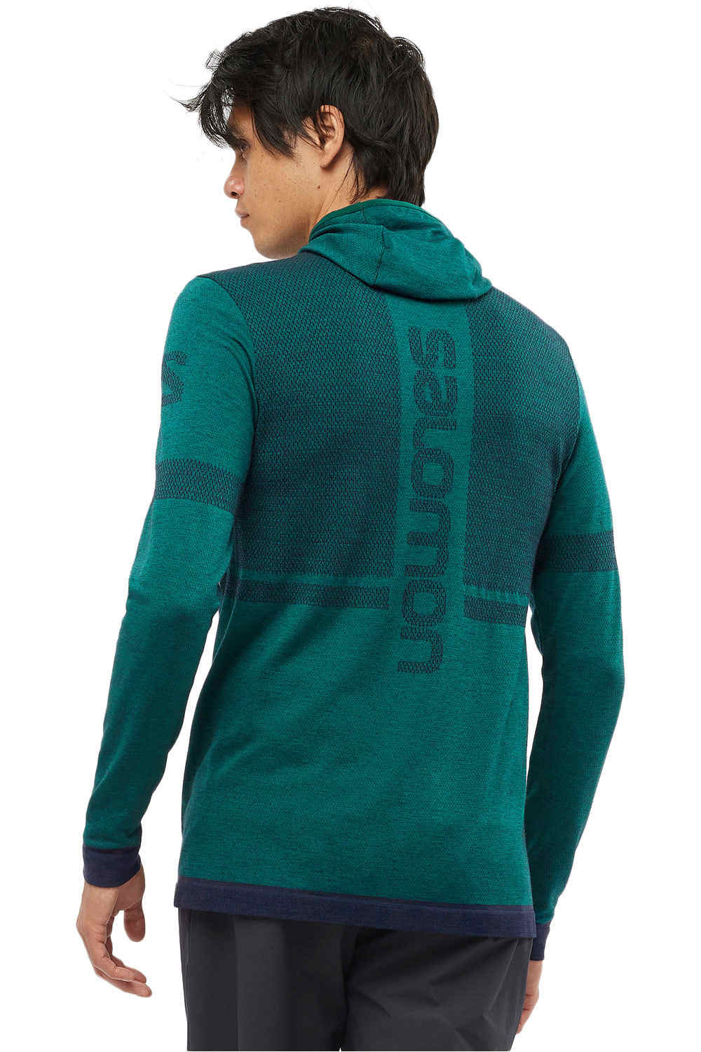 Salomon camisetas trail running manga larga hombre Salomon OUTSPEED WOOL HOODIE M vista trasera Salomon camisetas trail running manga larga hombre Salomon OUTSPEED WOOL HOODIE M vista trasera