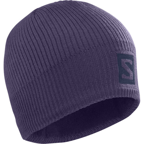 SALOMON LOGO BEANIE morado