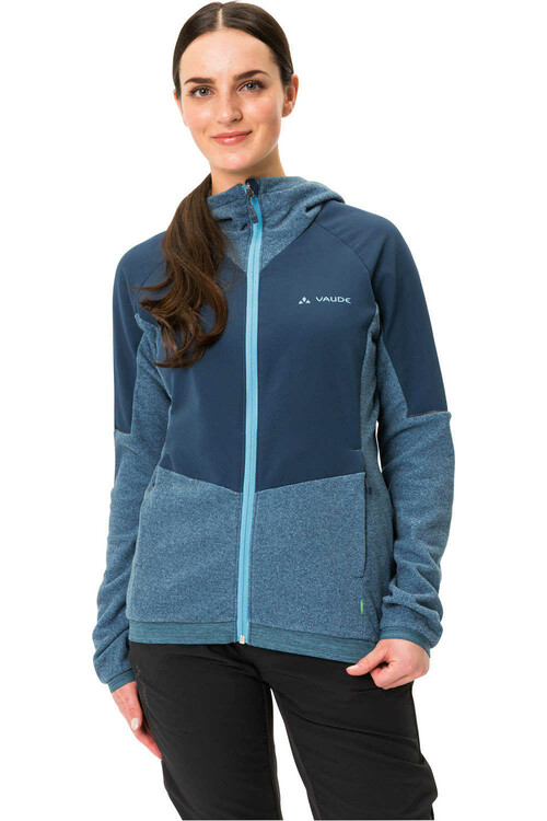 VAUDE WOMENS YARAS HOODED FLEECE JACKET azul