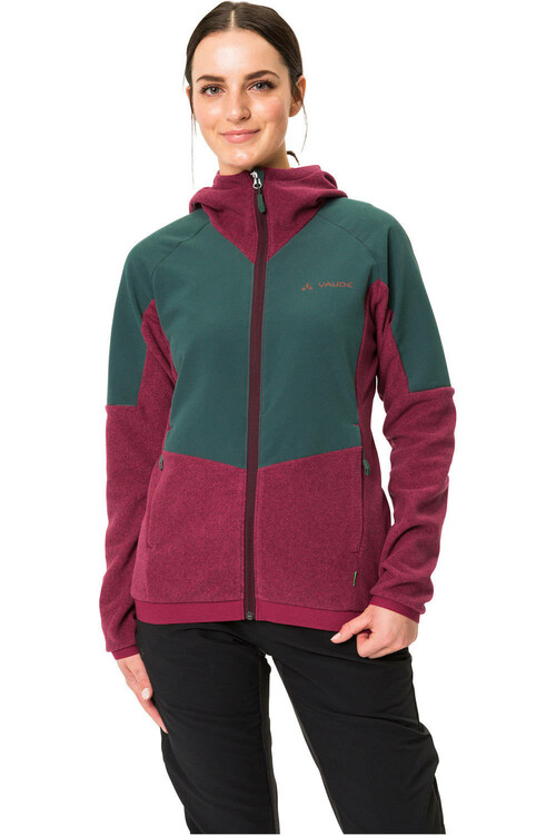 VAUDE WOMENS YARAS HOODED FLEECE JACKET verde