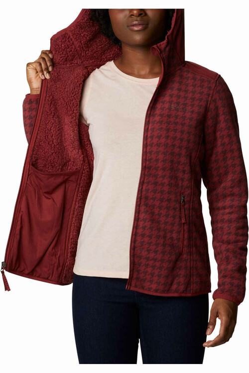 COLUMBIA WINTER PASS PRINT FLEECE FULL ZIP rojo