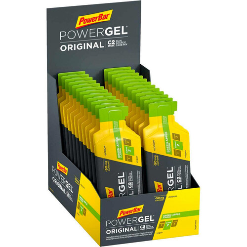 POWERBAR CAJA POWERGEL CAFEINA GREEN APPLE 24UDS