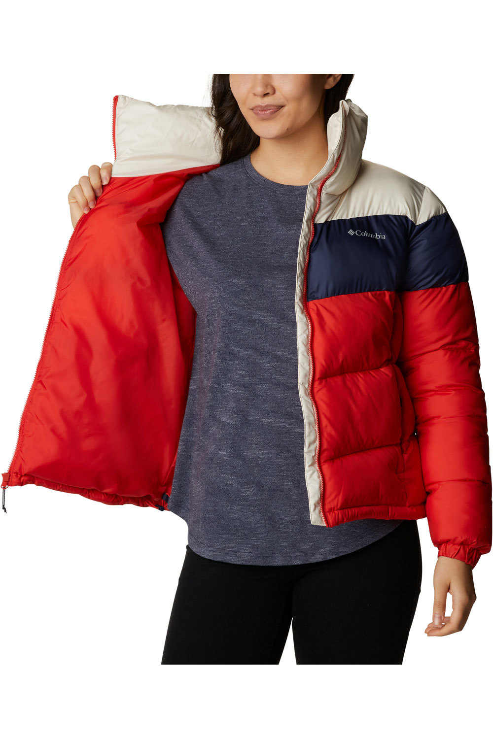 Columbia chaqueta outdoor mujer Columbia Puffect Color Blocked Jacket vista detalle Columbia chaqueta outdoor mujer Columbia Puffect Color Blocked Jacket vista detalle