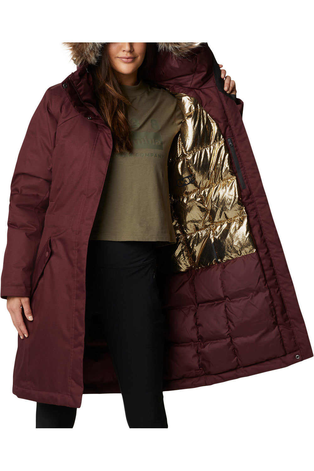 Columbia chaqueta impermeable insulada mujer Columbia Juniper Ridge Down Parka vista detalle Columbia chaqueta impermeable insulada mujer Columbia Juniper Ridge Down Parka vista detalle
