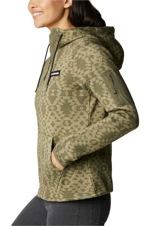 COLUMBIA W SWEATER WEATHER HOODED PULLOVER verde