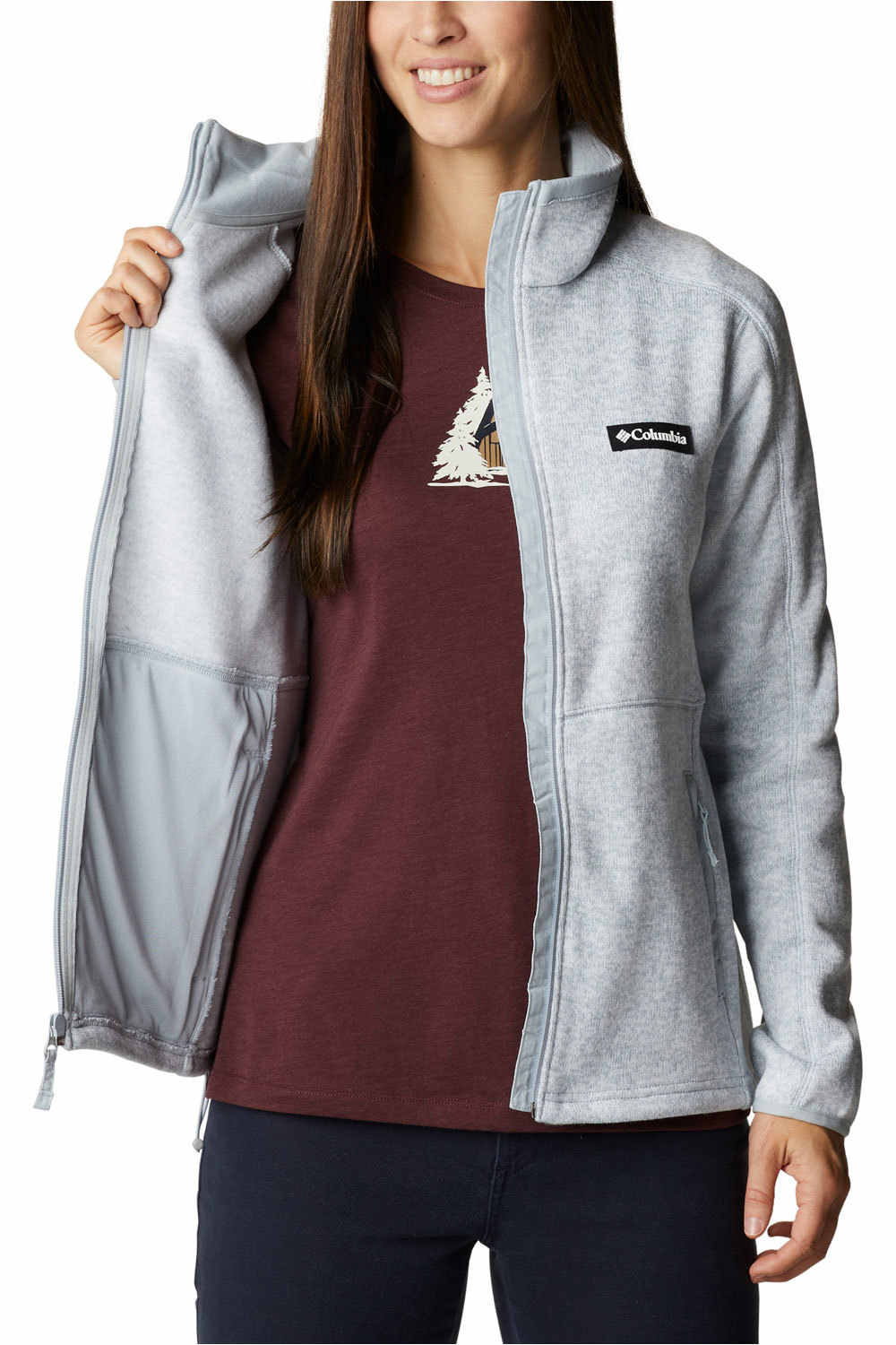Columbia forro polar mujer Columbia W Sweater Weather Full Zip GR vista detalle Columbia forro polar mujer Columbia W Sweater Weather Full Zip GR vista detalle