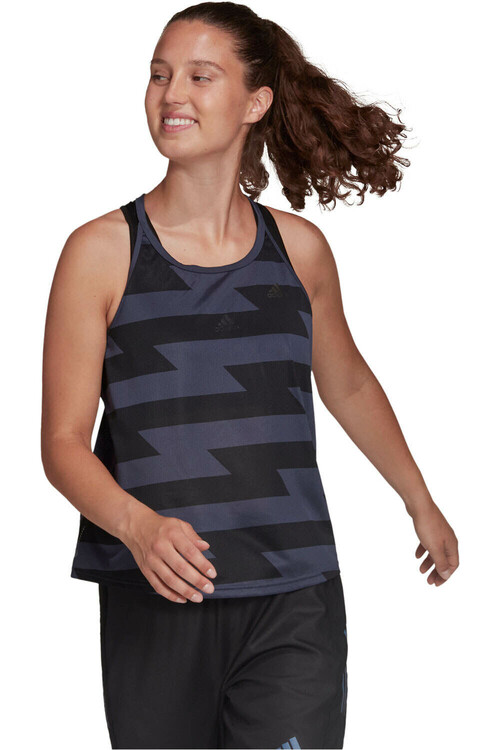 ADIDAS RNFAST AOP TANK gris