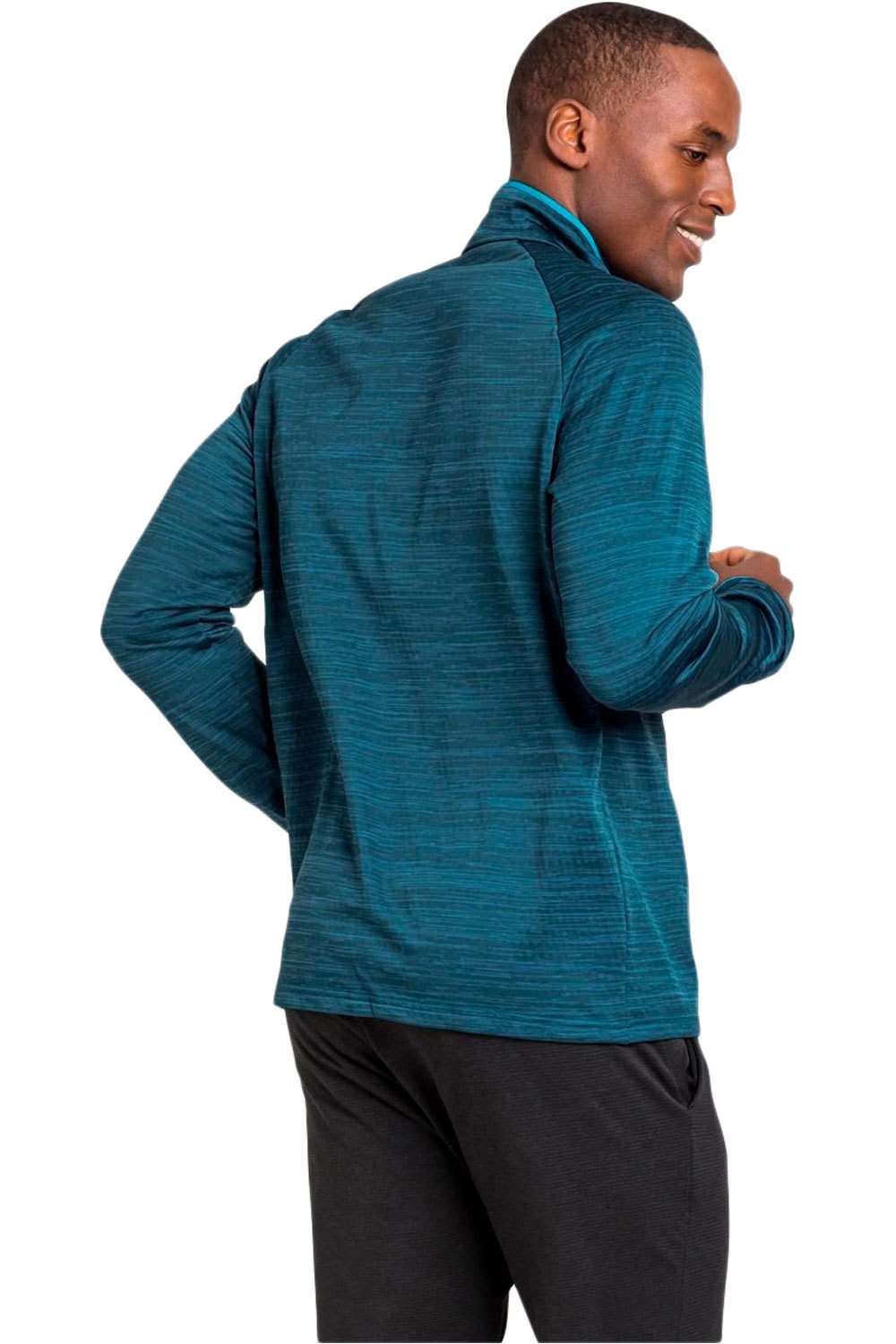 Odlo camiseta técnica manga larga hombre Odlo Midlayer 1/2 zip RUN EASY WARM vista trasera Odlo camiseta técnica manga larga hombre Odlo Midlayer 1/2 zip RUN EASY WARM vista trasera