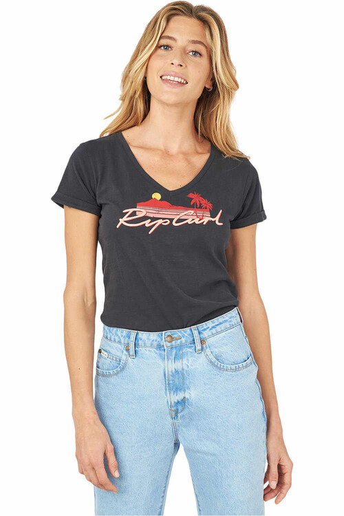 RIP CURL BASIC V TEE negro