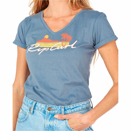RIP CURL BASIC V TEE azul