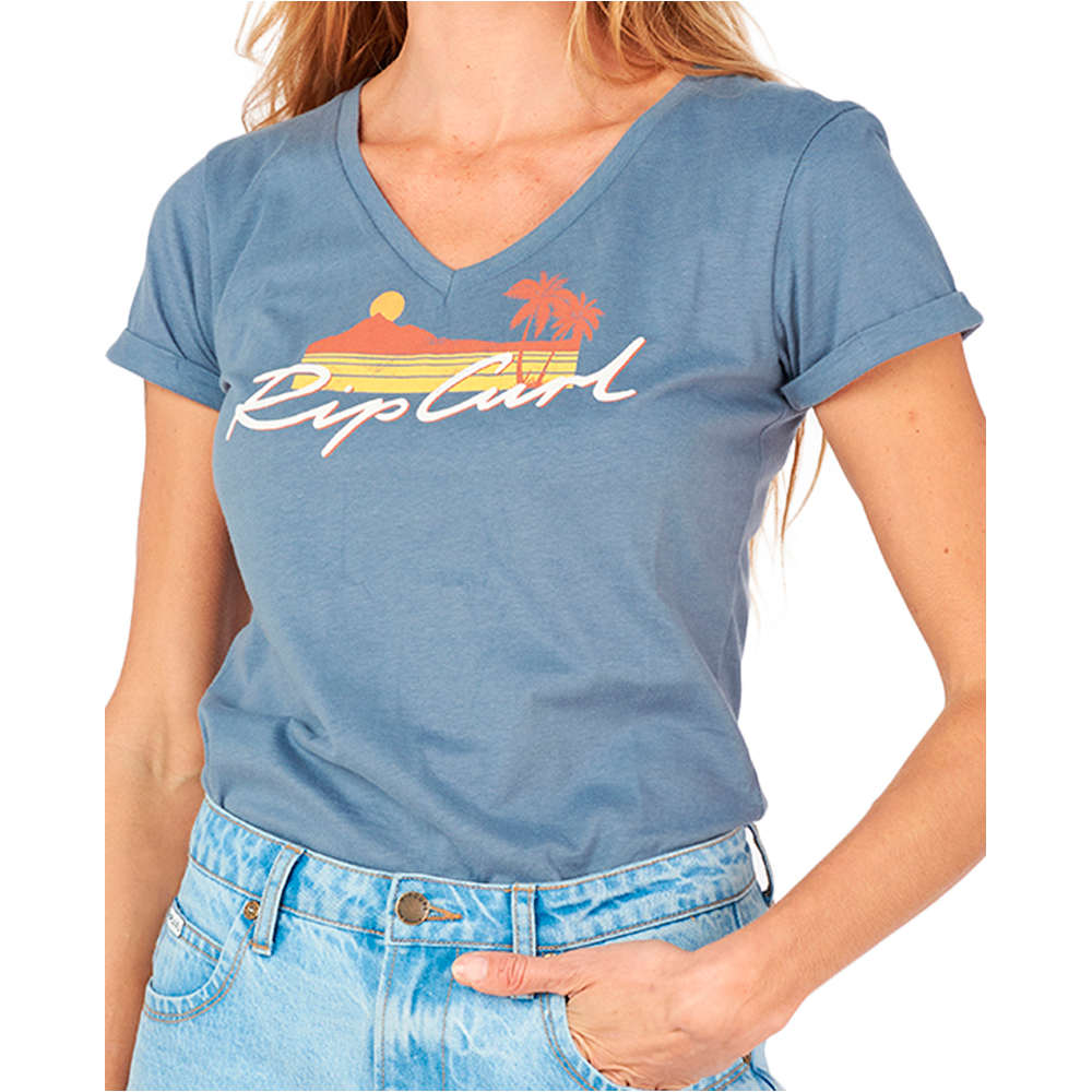 Rip Curl camiseta manga corta mujer Rip Curl BASIC V TEE vista detalle Rip Curl camiseta manga corta mujer Rip Curl BASIC V TEE vista detalle