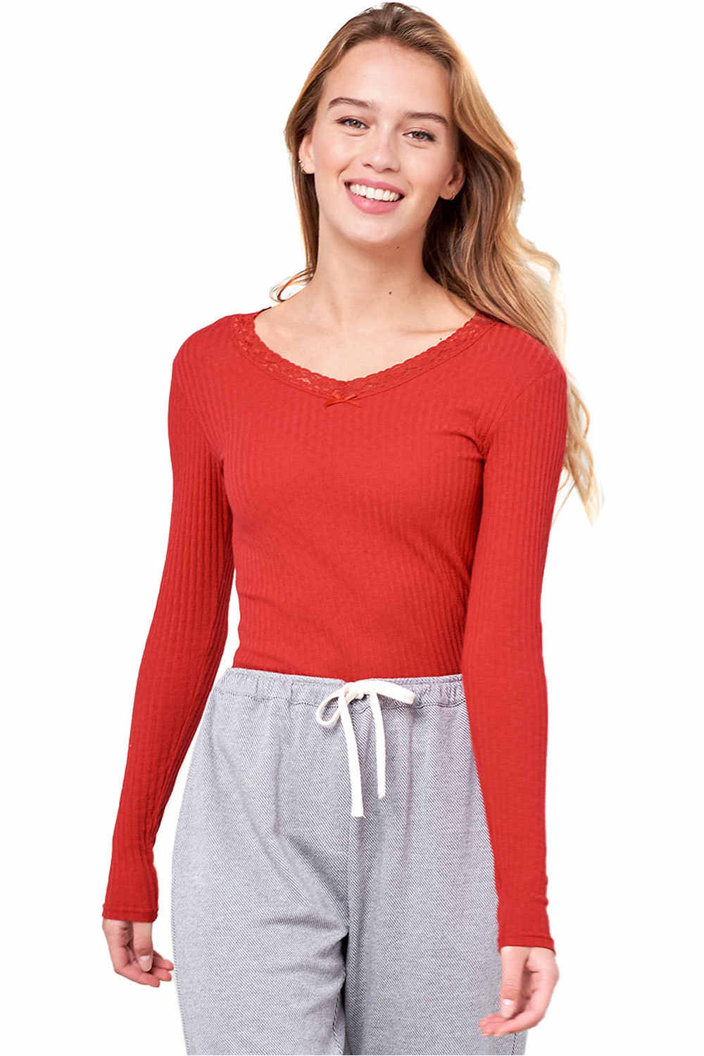 Rip Curl camiseta manga larga mujer Rip Curl BELLO V TEE  RIB ML vista frontal Rip Curl camiseta manga larga mujer Rip Curl BELLO V TEE  RIB ML vista frontal