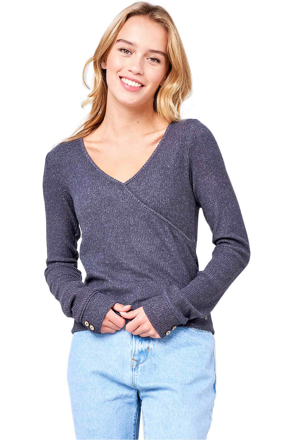 Rip Curl camiseta manga larga mujer Rip Curl COSY LS V TEE vista frontal Rip Curl camiseta manga larga mujer Rip Curl COSY LS V TEE vista frontal