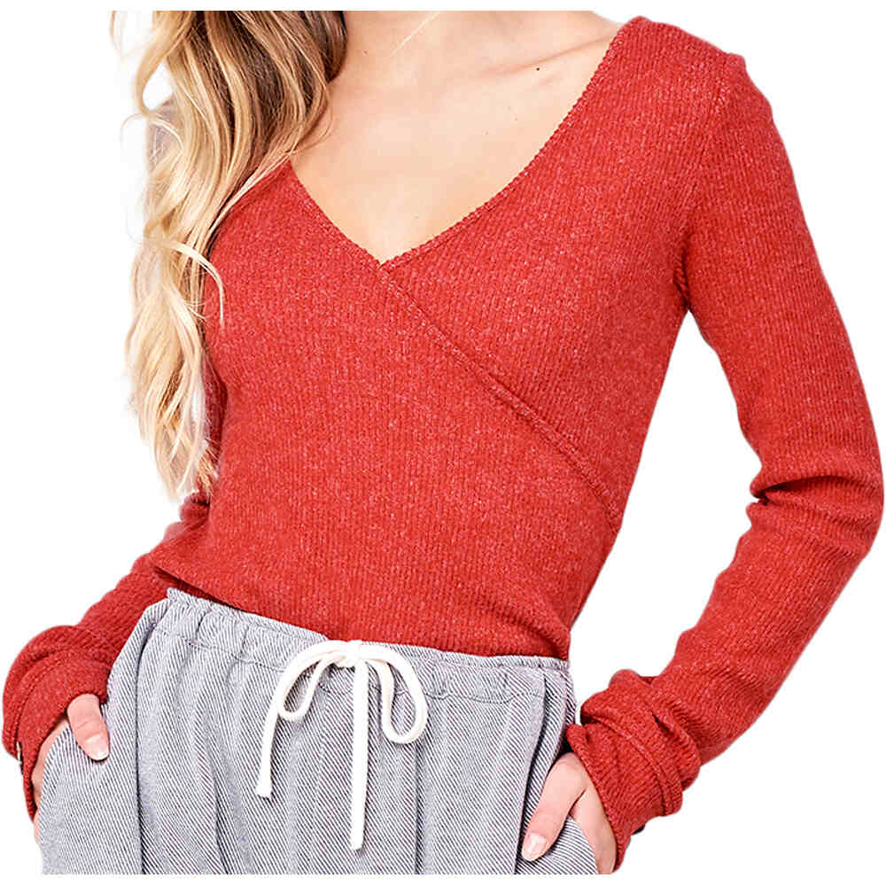 Rip Curl camiseta manga larga mujer Rip Curl COSY LS V TEE RO vista detalle Rip Curl camiseta manga larga mujer Rip Curl COSY LS V TEE RO vista detalle