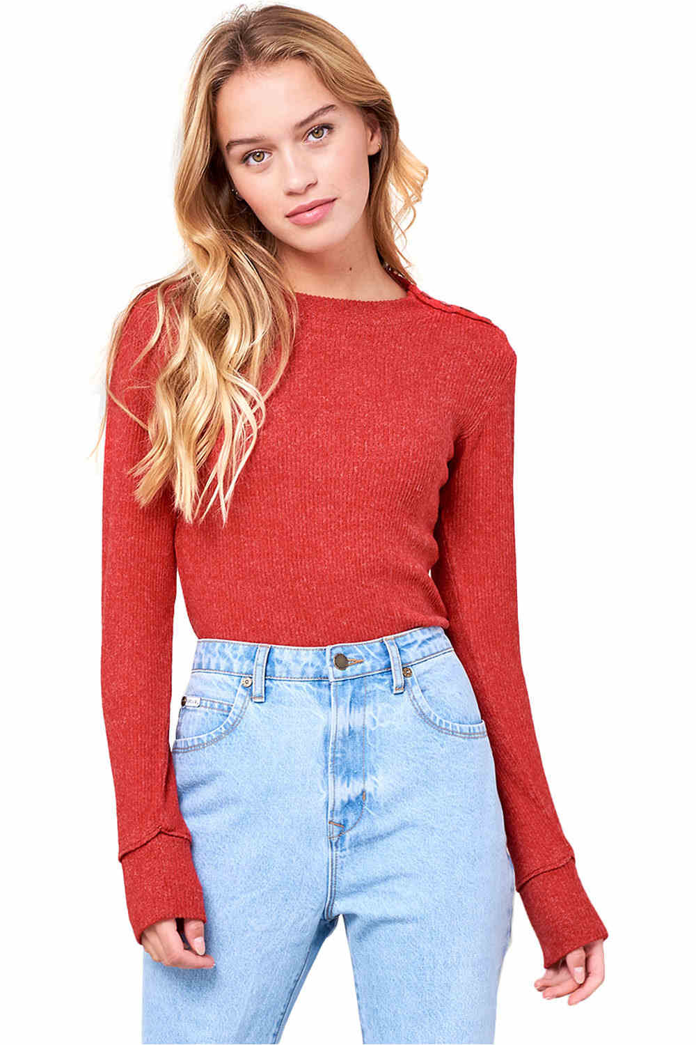 Rip Curl camiseta manga larga mujer Rip Curl COSY LS CREW TEE vista frontal Rip Curl camiseta manga larga mujer Rip Curl COSY LS CREW TEE vista frontal