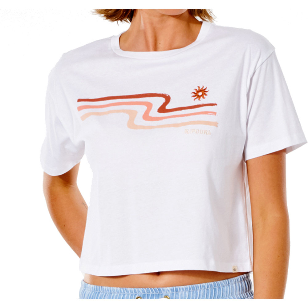 Rip Curl camiseta manga corta mujer Rip Curl DRIFTER CROP TEE vista trasera Rip Curl camiseta manga corta mujer Rip Curl DRIFTER CROP TEE vista trasera