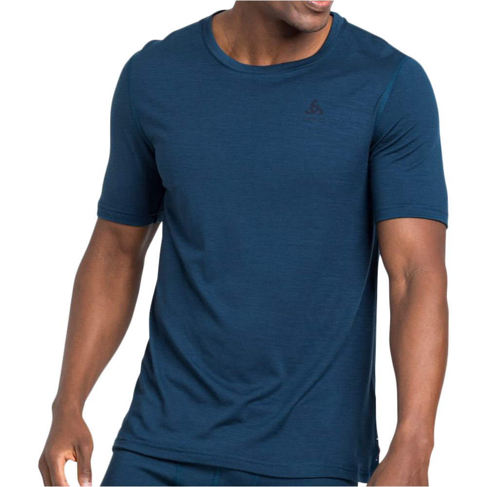 Odlo camiseta térmica manga corta hombre Odlo BL TOP Crew neck s/s MERINO 200 vista detalle Odlo camiseta térmica manga corta hombre Odlo BL TOP Crew neck s/s MERINO 200 vista detalle