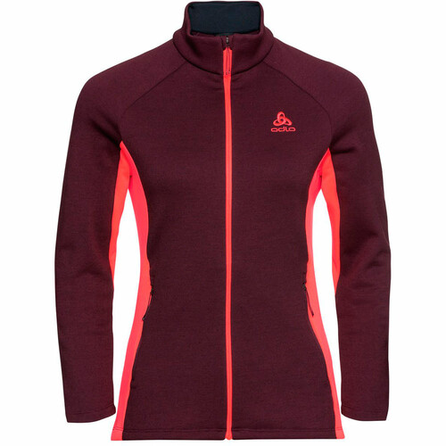 ODLO MIDLAYER FULL ZIP BERRA MERINO R rojo