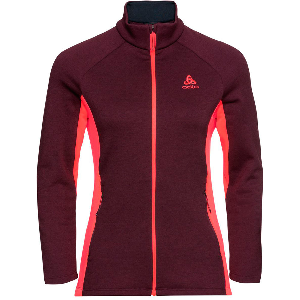 Odlo forro polar mujer Odlo Midlayer full zip BERRA MERINO R vista frontal Odlo forro polar mujer Odlo Midlayer full zip BERRA MERINO R vista frontal