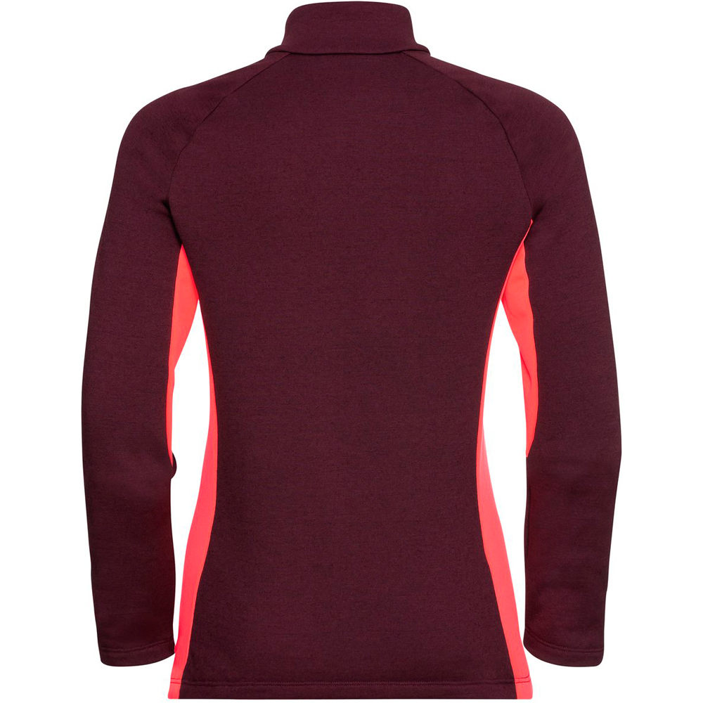 Odlo forro polar mujer Odlo Midlayer full zip BERRA MERINO R vista trasera Odlo forro polar mujer Odlo Midlayer full zip BERRA MERINO R vista trasera